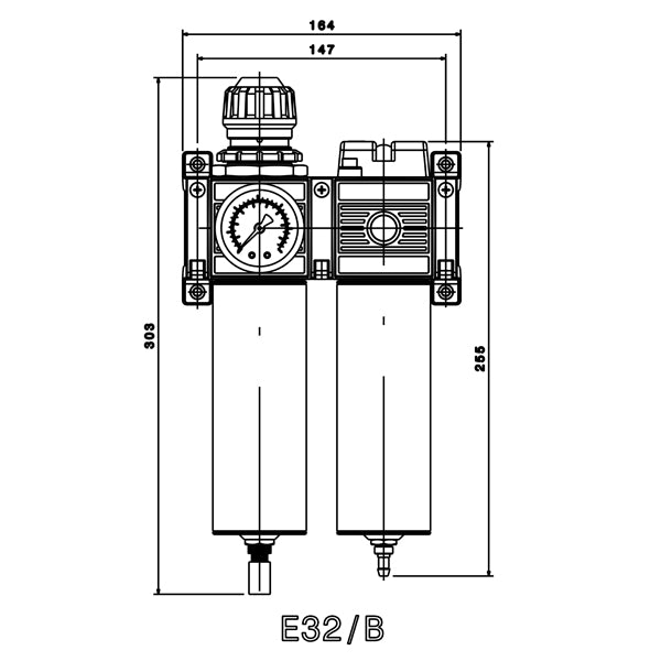 E/32-B - Gruppo - Filtro regolatore + Microfiltro disoleatore della serie E-TECH - 2 Staffe - Ani - AH117307 E/32-B - Gruppo - Filtro regolatore + Microfiltro disoleatore della serie E-TECH - 2 Staffe - Ani - AH117307